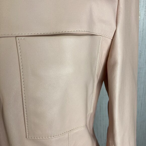 Talbots Light Pink Leather Jacket - Picture 3 of 11